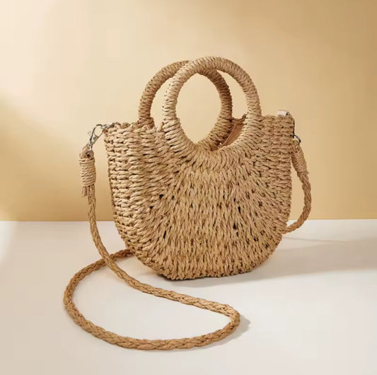 Handwoven Straw Beach Bag