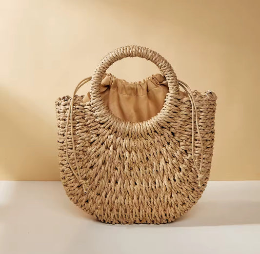 Handwoven Straw Beach Bag